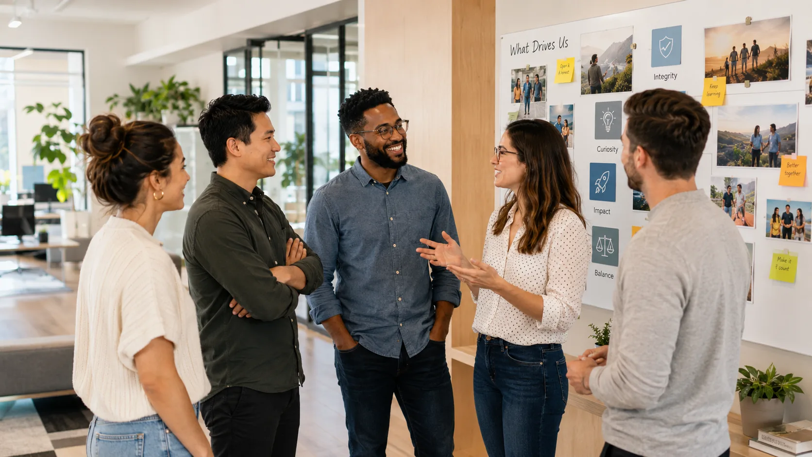 Equipo de trabajo en consultoría de coaching y transformación organizacional